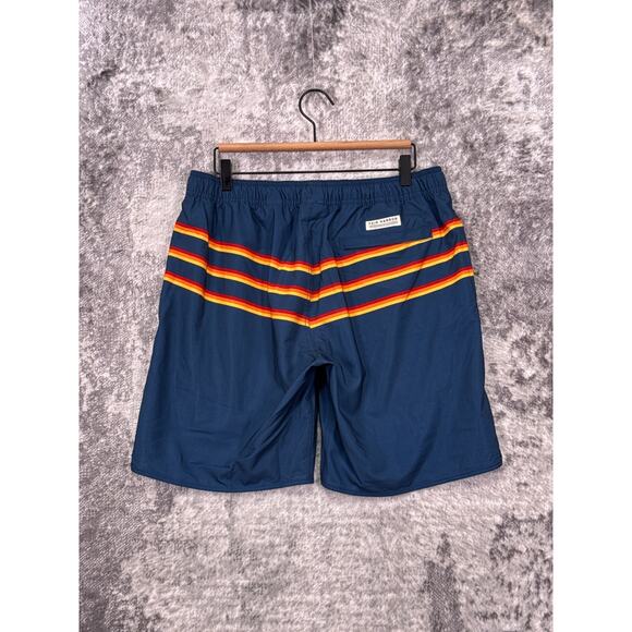 Fair Harbor Swim Trunks Large Mens The Anchor Shorts Rainbow Stripe - Picture 2 of 7